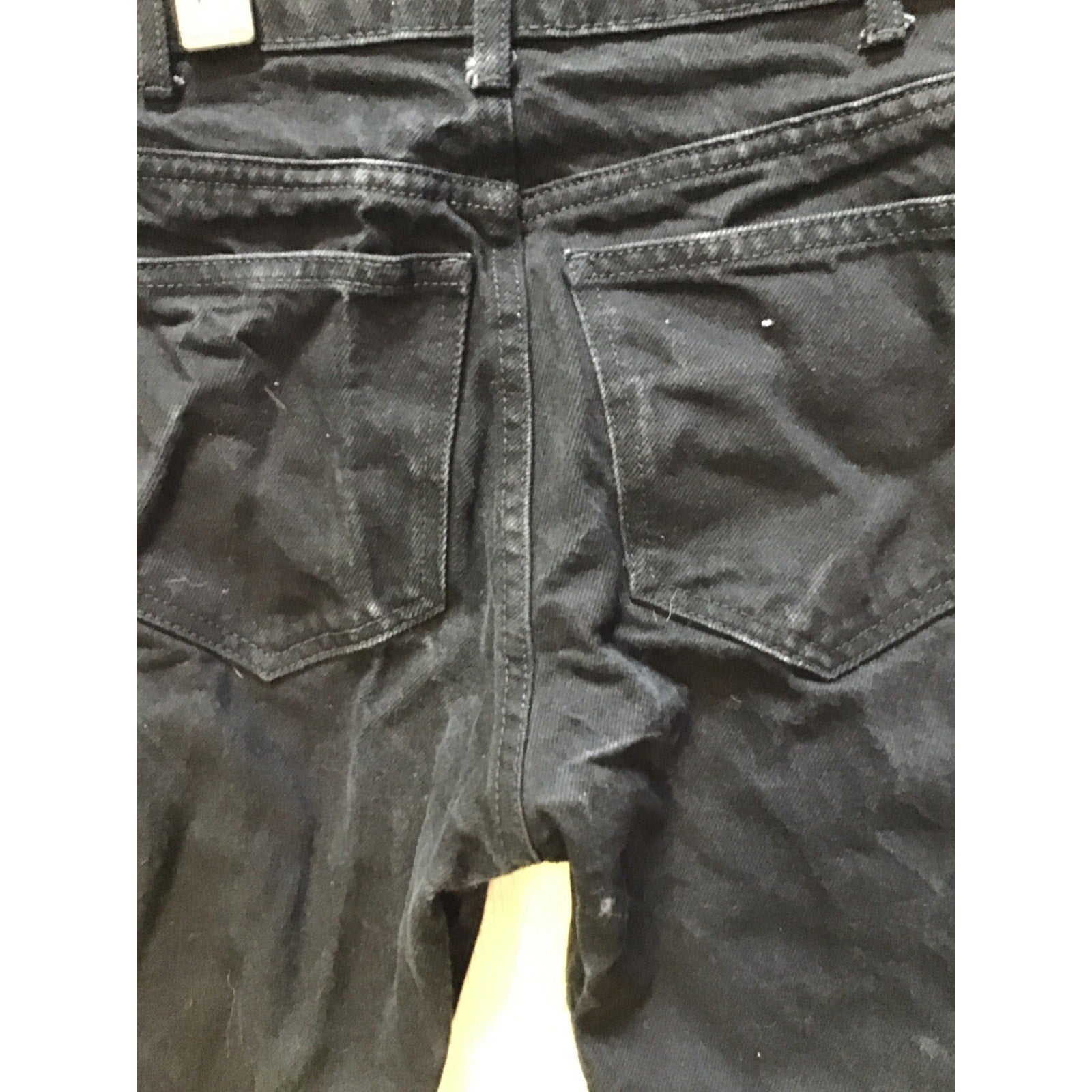 Zara Black Denim Cut Out Slim Fit Jeans Dark Wash 5-Pockets Women's Size 0