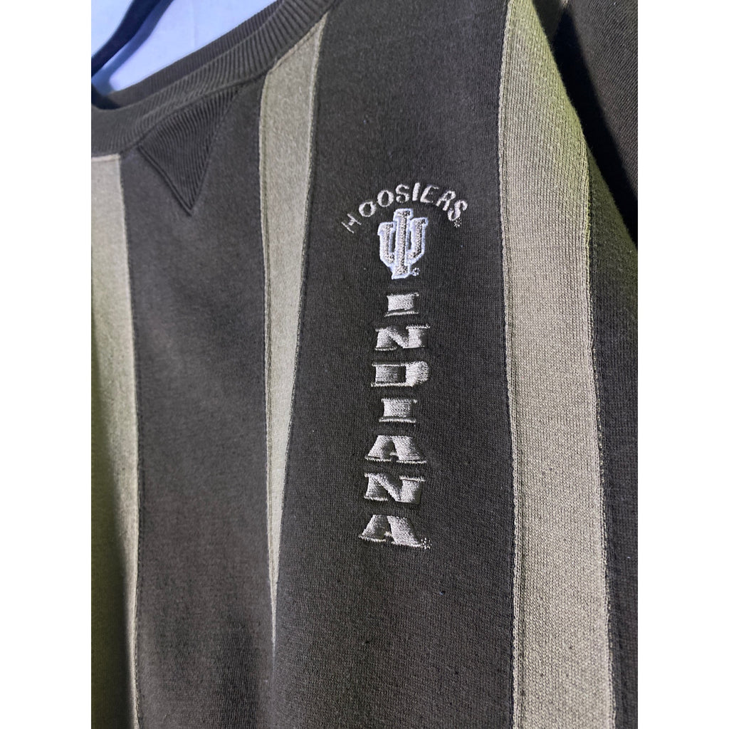 Brown and Green Striped Indiana University Crewneck