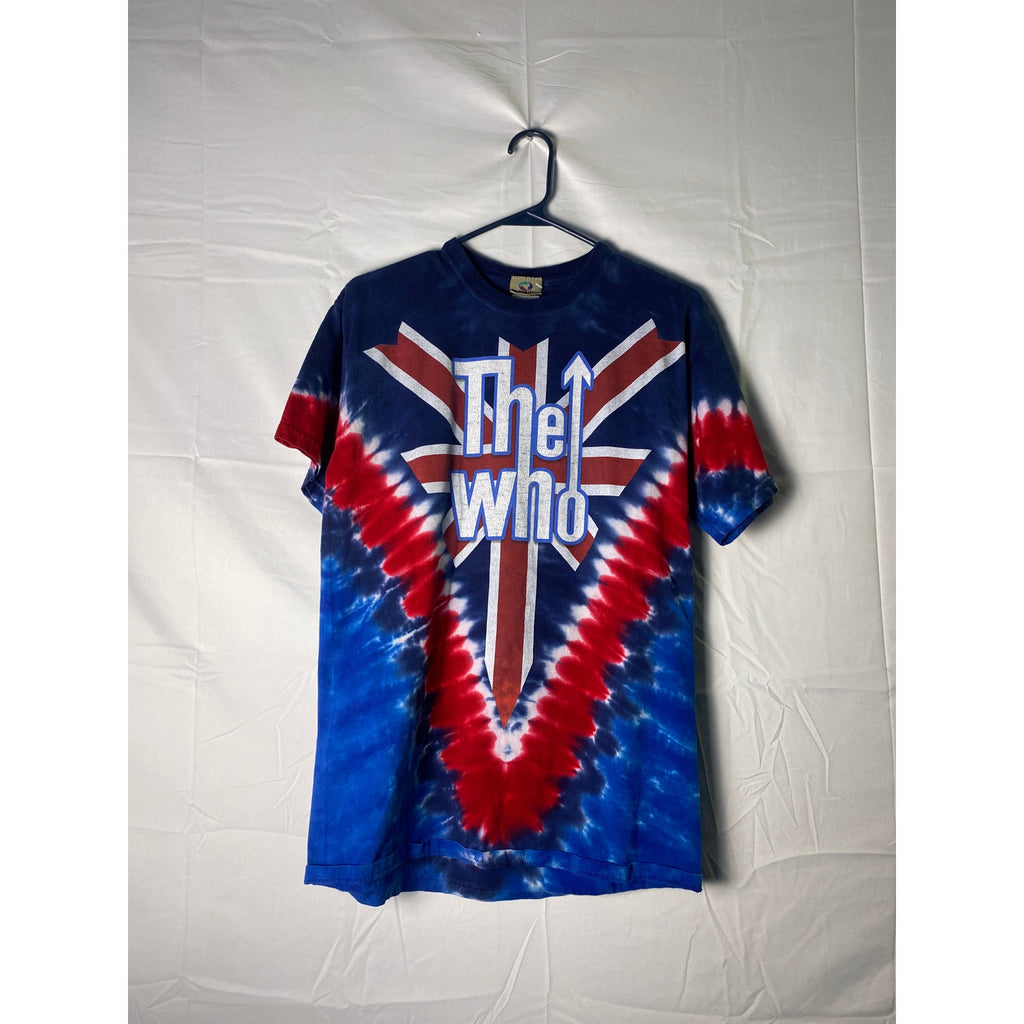 Vintage Y2K Liquid Blue "The Who Long Live  Rock" Blue Red White Tie Dye Shirt M