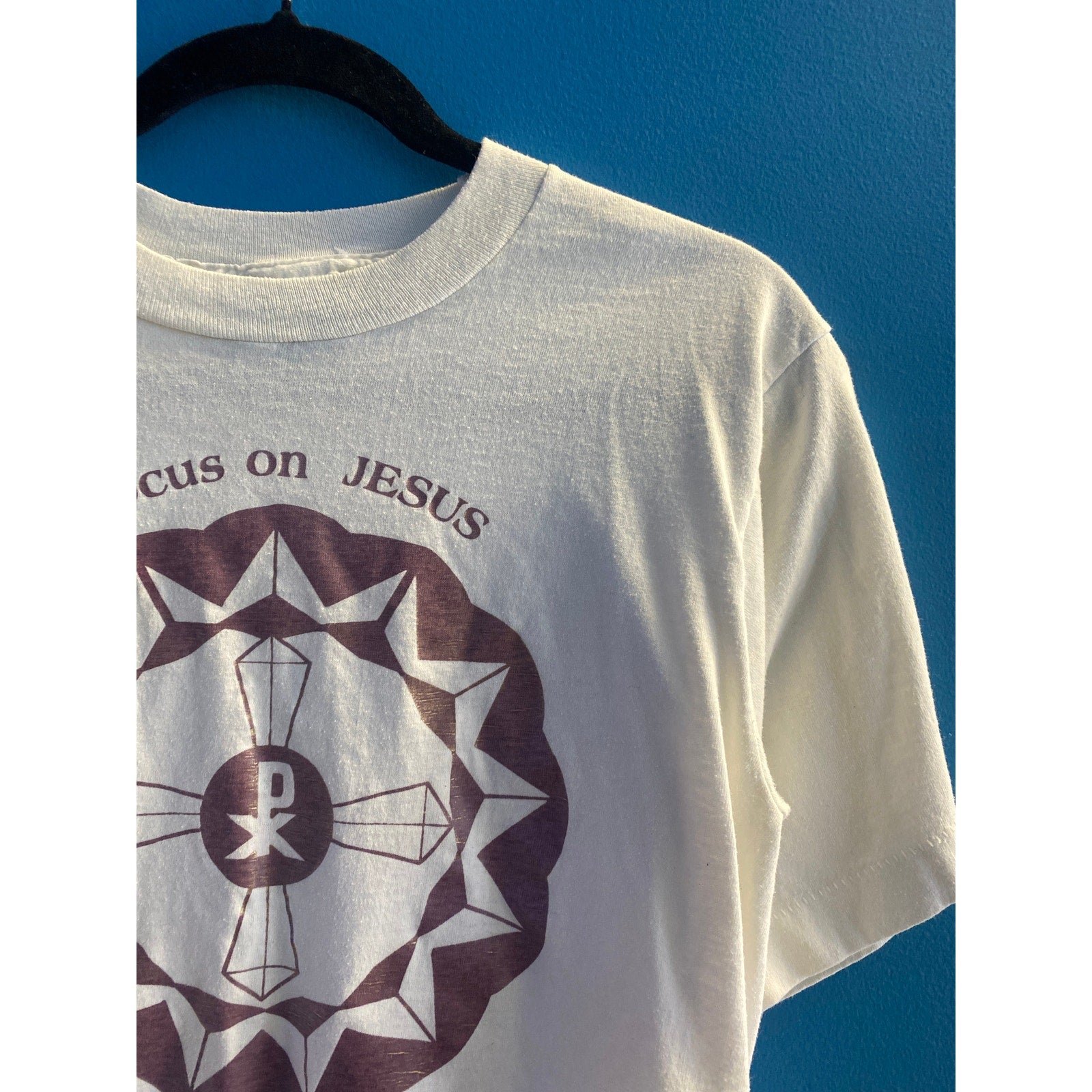 Vintage 90s Focus on Jesus Celebrate the Jubilee Print White T-shirt Mens Medium