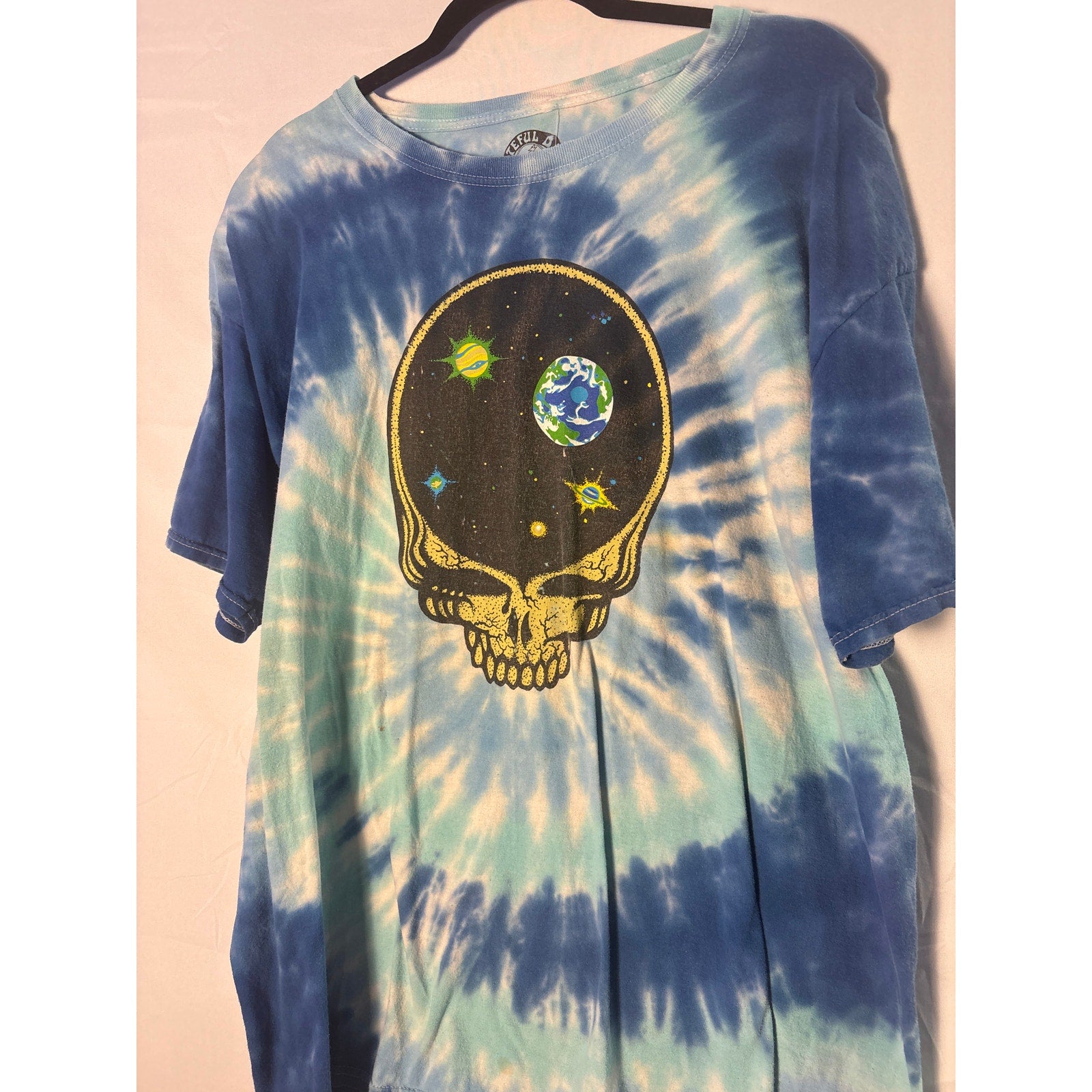 Liquid Blue Grateful Dead Tie Dye Skull Space Head Reprint Men's Size Large