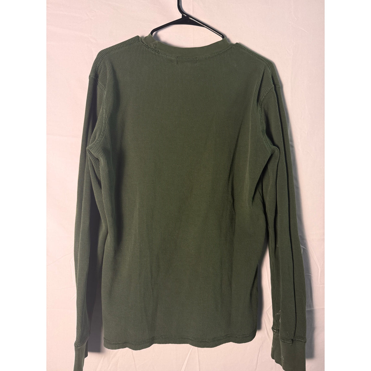 Polo Jeans Company Green Knit Thermal Shirt Long Sleeve Crewneck Size Large