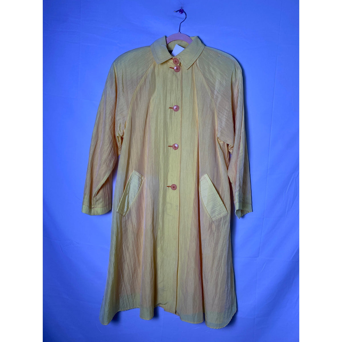 Vintage 70’s-80’s Coverups Yellow Long Rain Nylon Jacket
