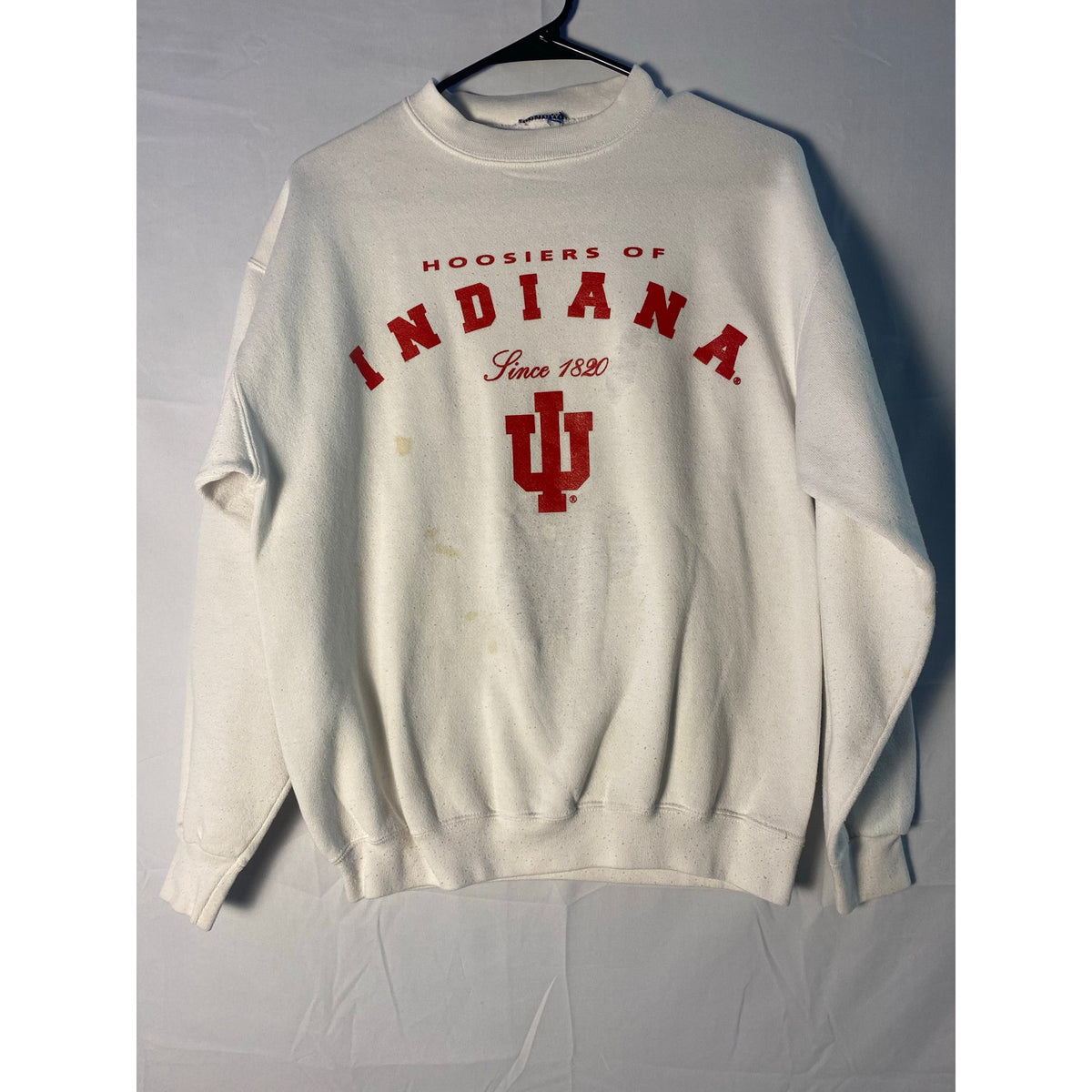 Hoosiers Of Indiana SINCE 1820 White Crewneck Sweater Men's Size Large Pullover