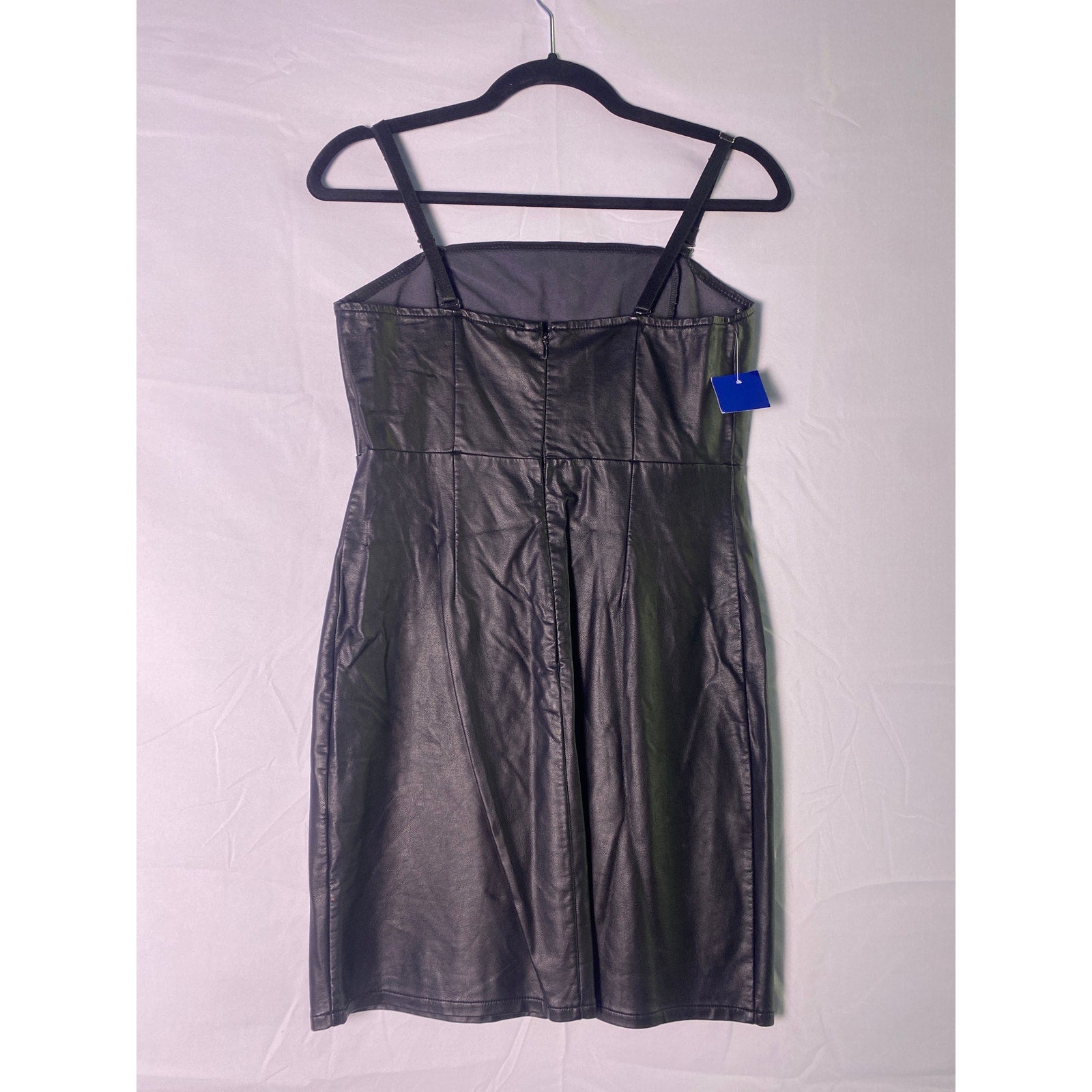 Forever 21 Black Faux Leather Bodycon Mini Dress Women's Fits Medium