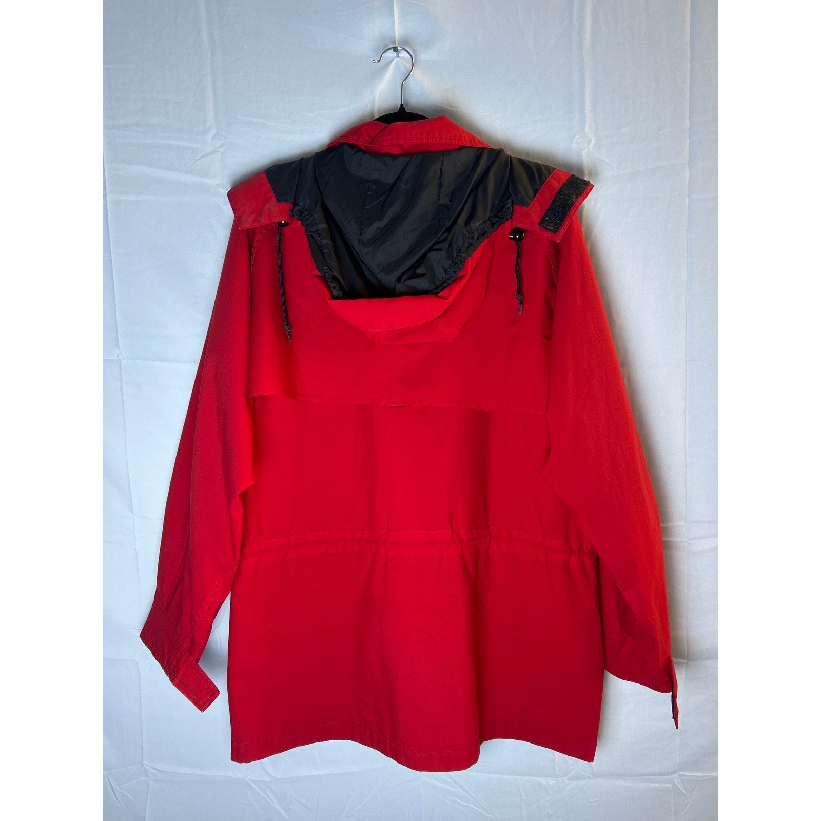 Vintage Y2K Eddie Bauer Parka Anorak Coat Hood Windbreaker Red Jacket Large