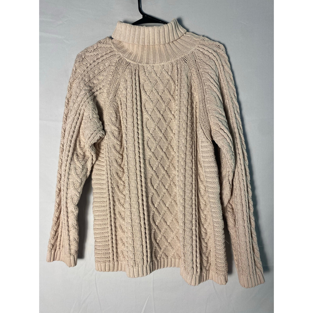 Vintage 90s LL Bean White Cable Knit Sweater