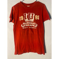 Vintage 1981 NCAA National Championship Basketball Graphic Print Red Shirt Small
