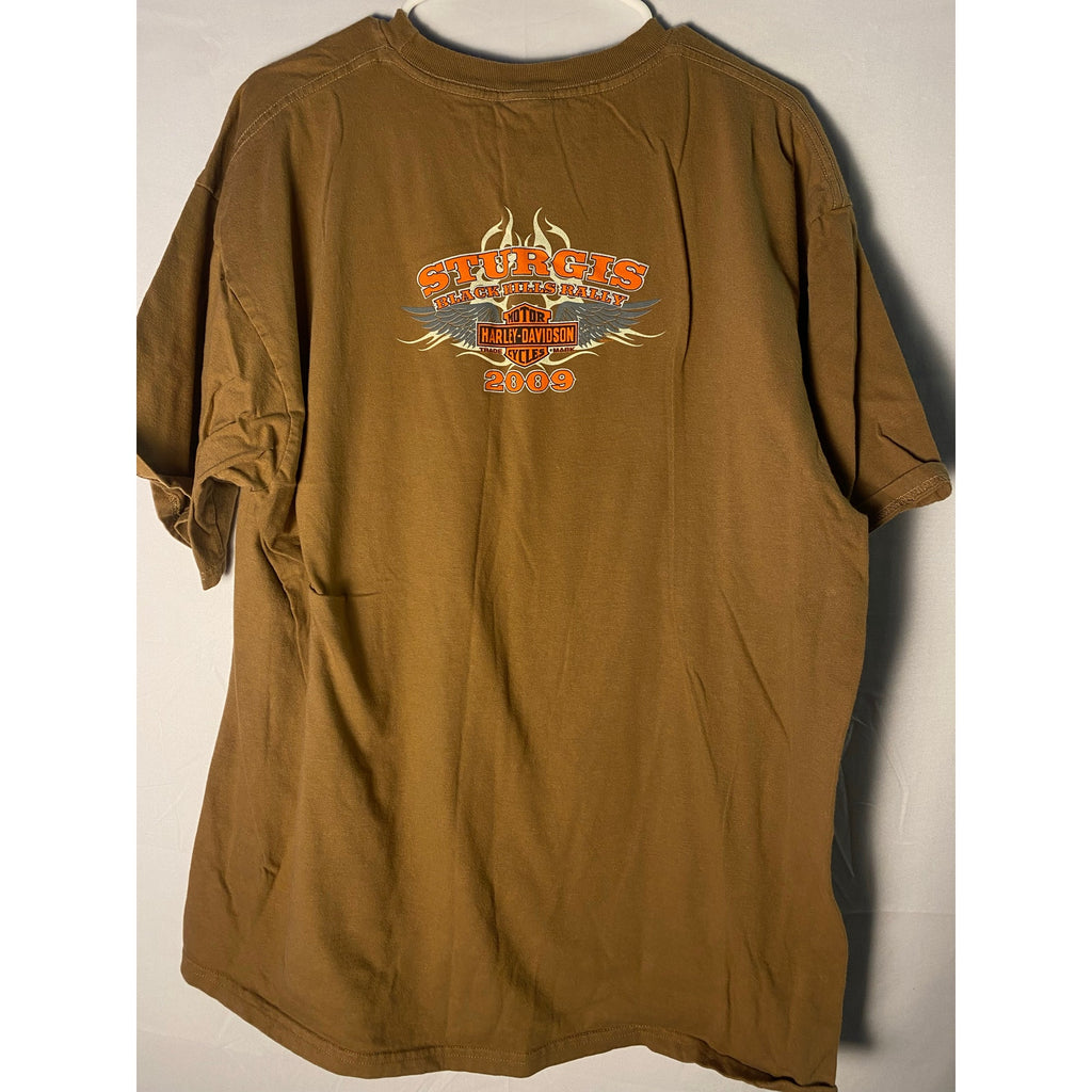 Harley Davidson STURGIS Black Hills Rally 2009 Brown Shirt Men's Size XL-2XL?