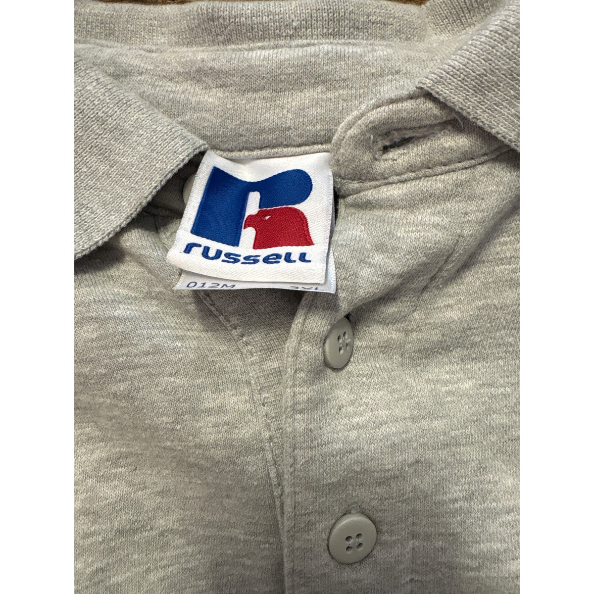 Russel Gray Pullover Long Sleeve Collared Sweatshirt Men's Size 3XL