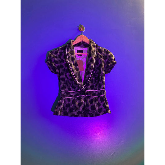 Y2K My Michelle Black/White Puff Sleeve One Button Blazer Jacket Girl's Size 5