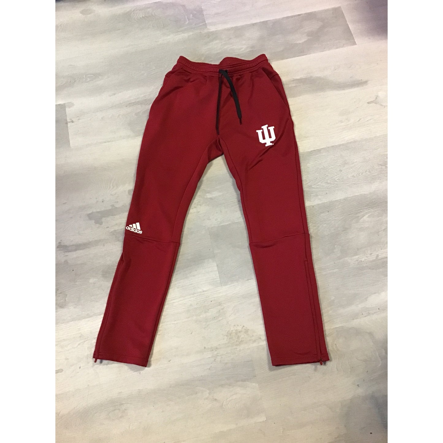 Adidas IU Indiana Hoosiers Logo Zip Ankle Sweatpants Red Women's Size Small