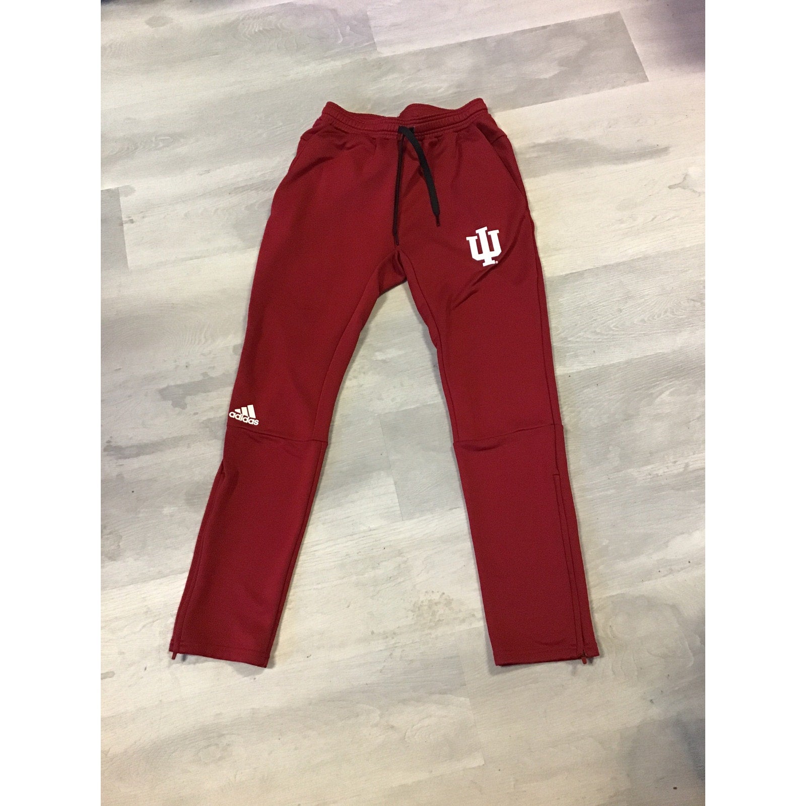 Adidas IU Indiana Hoosiers Logo Zip Ankle Sweatpants Red Women's Size Small