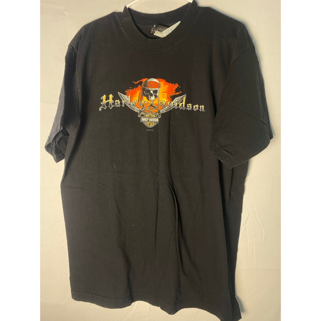 Harley Davidson of Free Port Pirate BAHAMAS Crewneck Black Shirt Men's Size XL