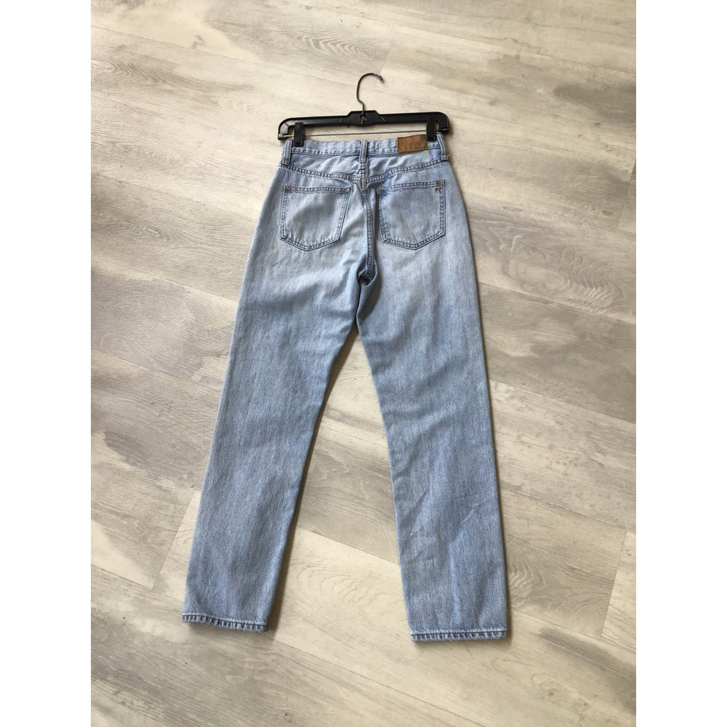 Madewell Light Wash Tapered Leg Jeans Blue Denim Pockets Women's Size 25