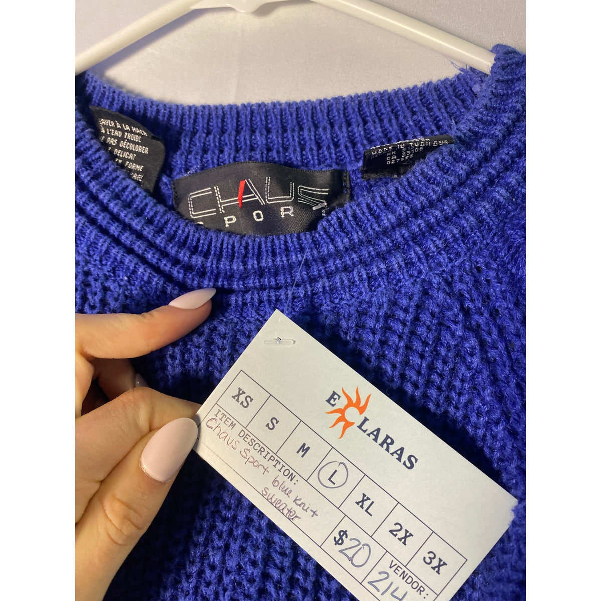 Chaus Sport Blue Knit Sweater