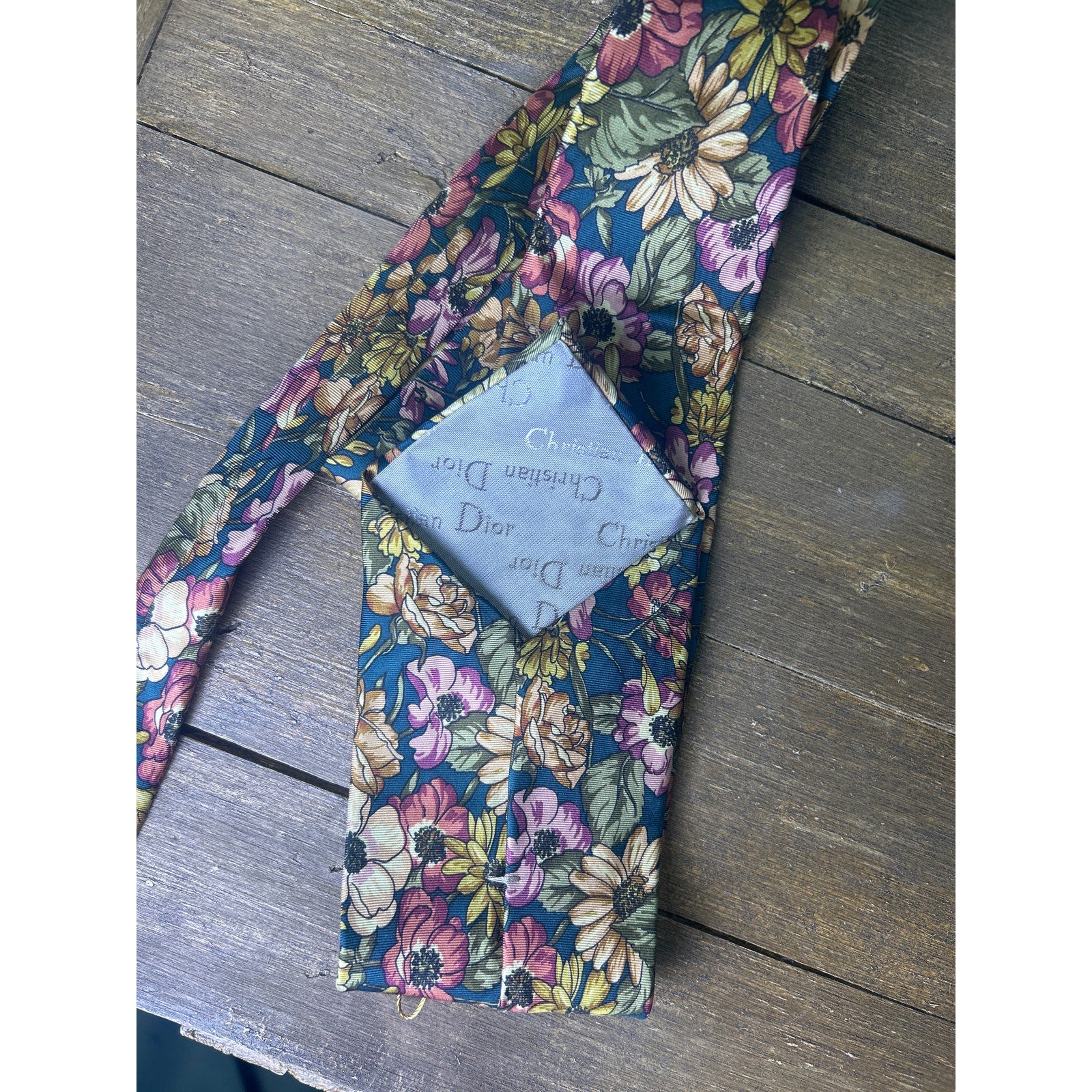 Christian Dior Monsieur Multicolor Men's Floral Necktie All Silk Made in USA
