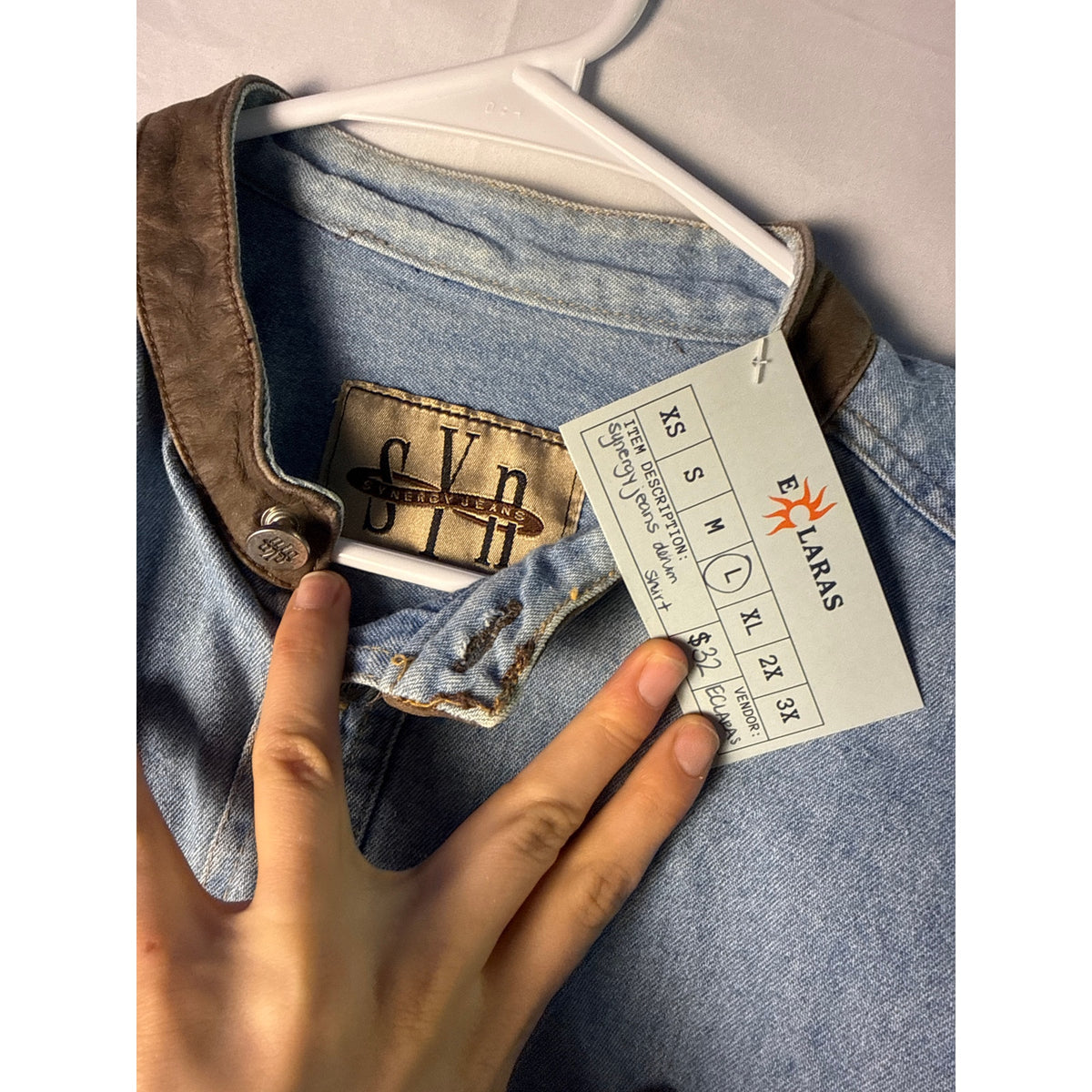 Synergy Jeans Denim Shirt with Accent Collar