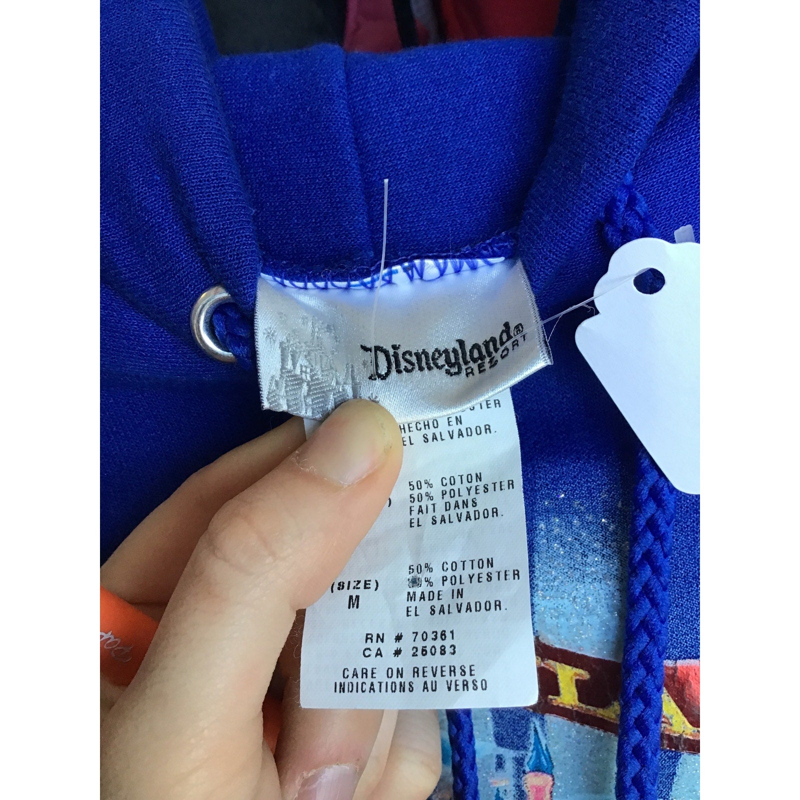 Vintage Disneyland Resort 55th Anniversary Blue Pullover Hoodie Mens Size Medium