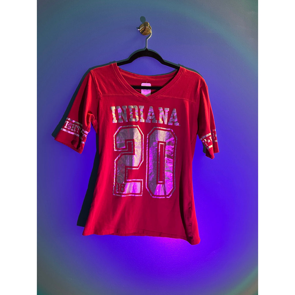 KA Knights Apparel INDIANA #20 V-neck Red Short Sleeve Girl's Size Large