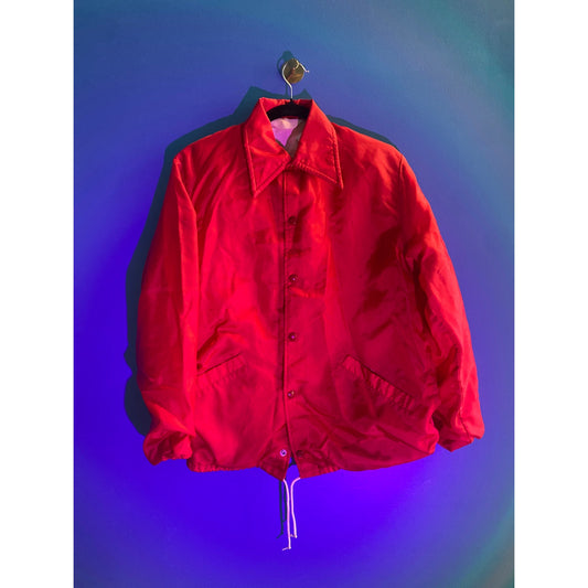 Vintage Dagger Collar Red Button Down Jacket Front Pockets Men's Size Medium