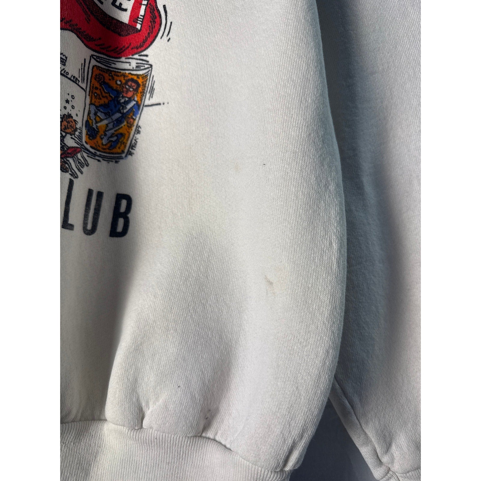 Fruit of the Loom Indiana BIG10 Breakfast Club Sweater White Pullover Size Large