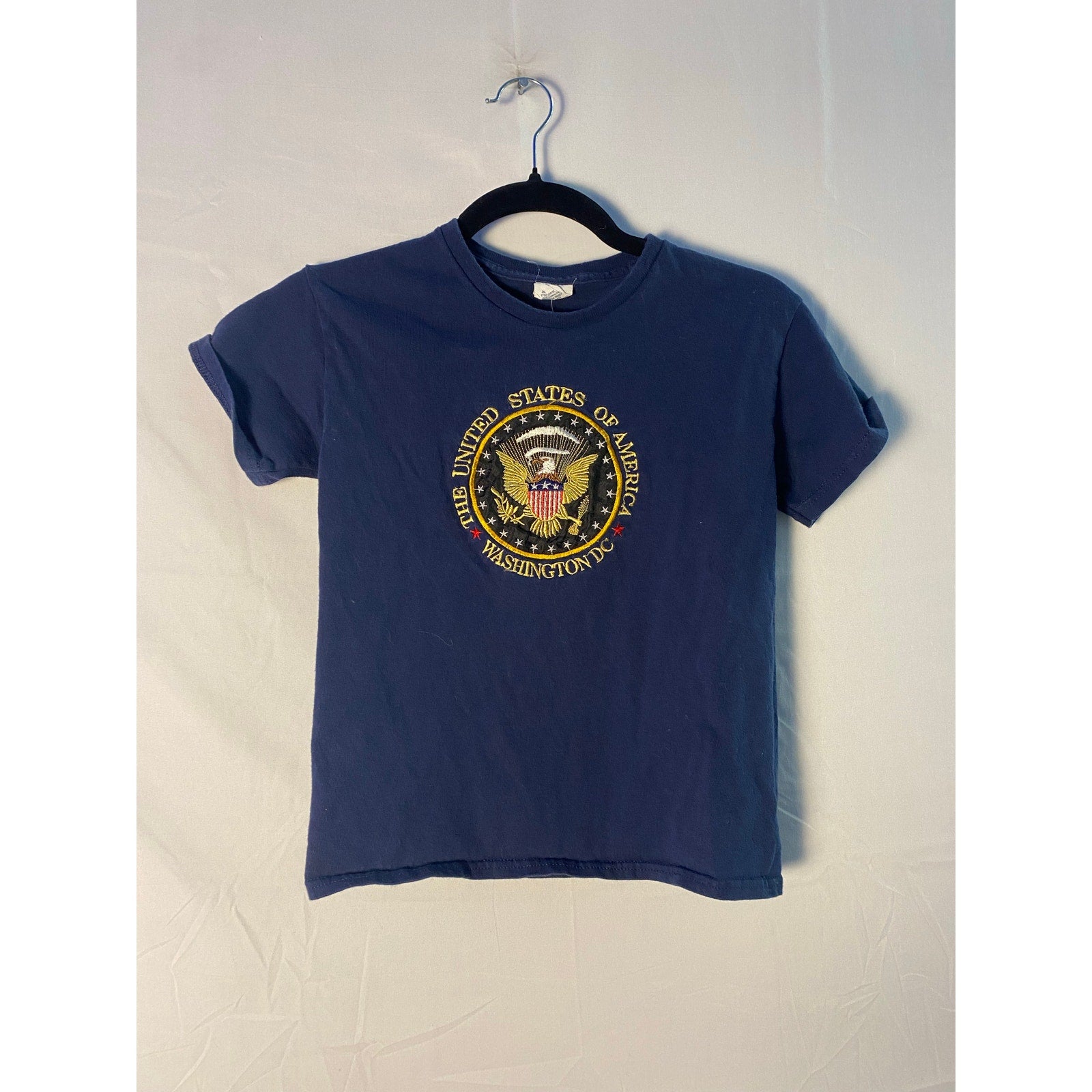 Great Seal of the United States Washington, DC Embroidered Navy Blue Baby Tee XS