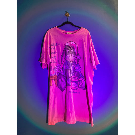 Walt Disney World Pink Sleepwear Shirt Dress Eeyore Hot Cocoa Women's One Size