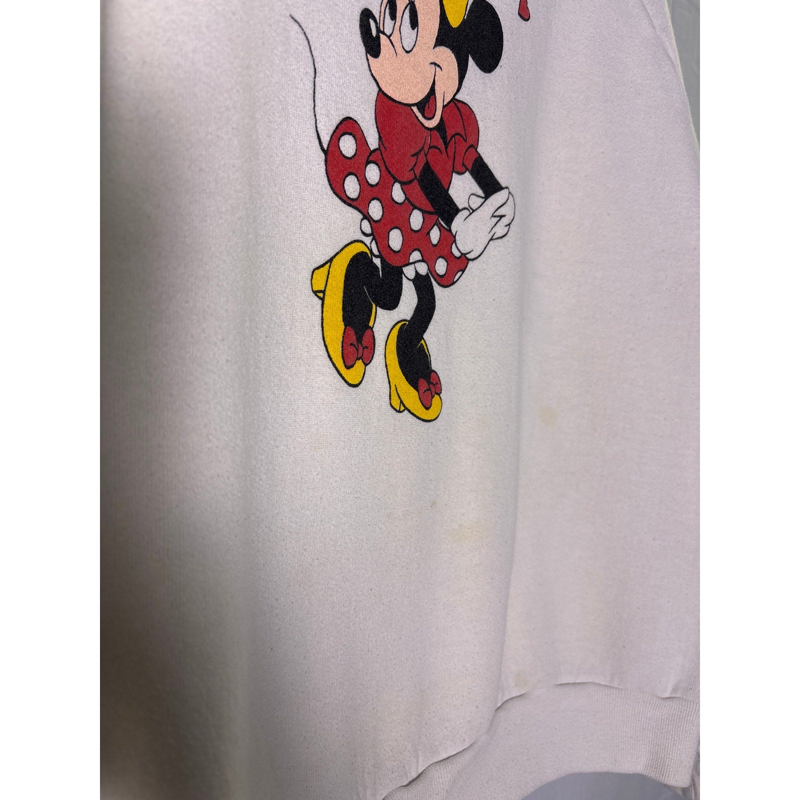 Vintage Disney Minnie Mouse Print Crewneck Pullover Sweater Women's Size XL