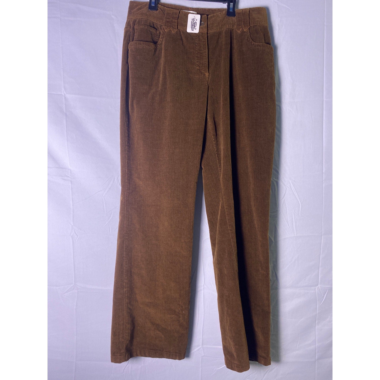 Croft & Barrow Brown Corduroy Straight Leg Pants Dark Wash Size 8