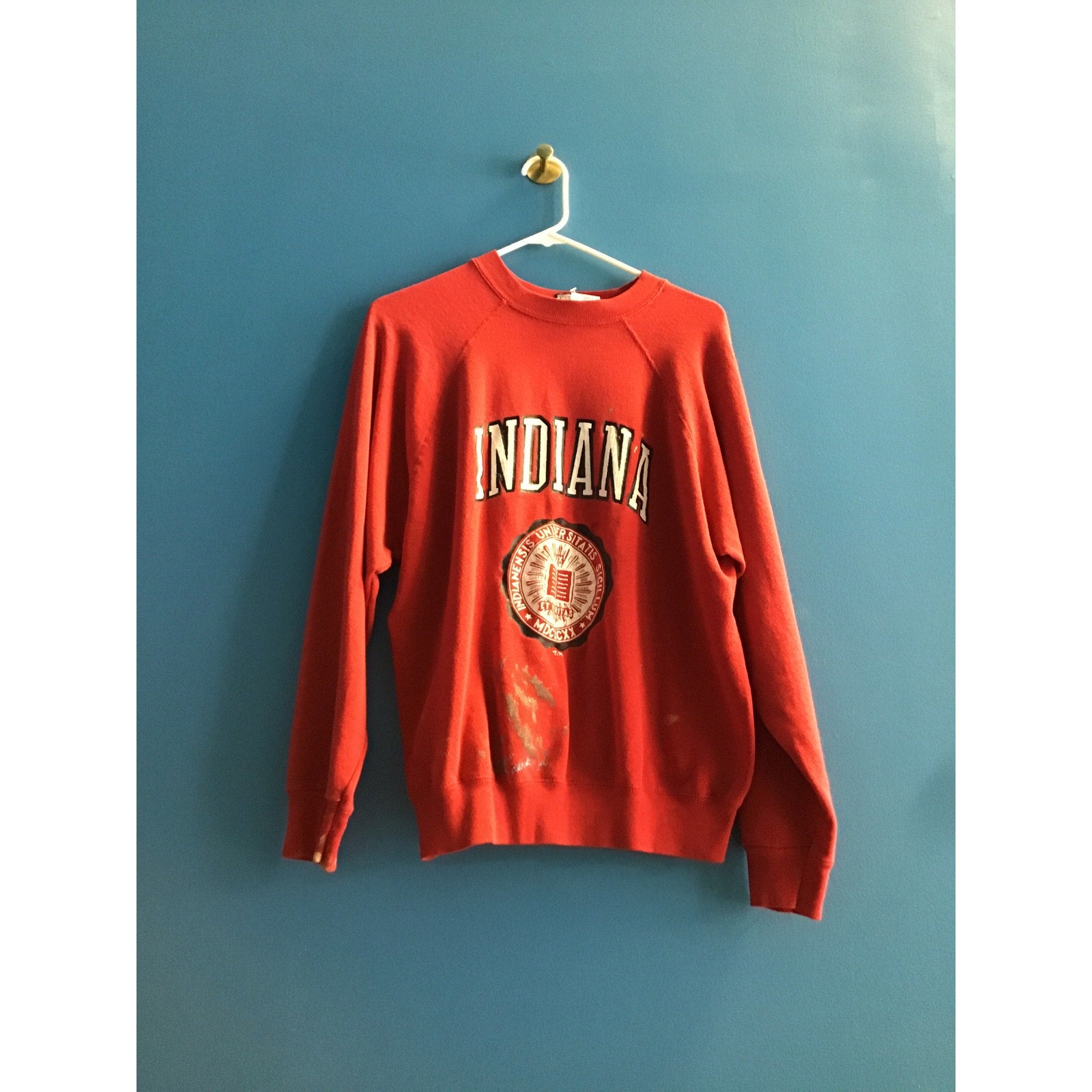 Vintage 80's The Sweatshirt Company INDIANA MDCCCXX Red Sweatshirt Women's Large