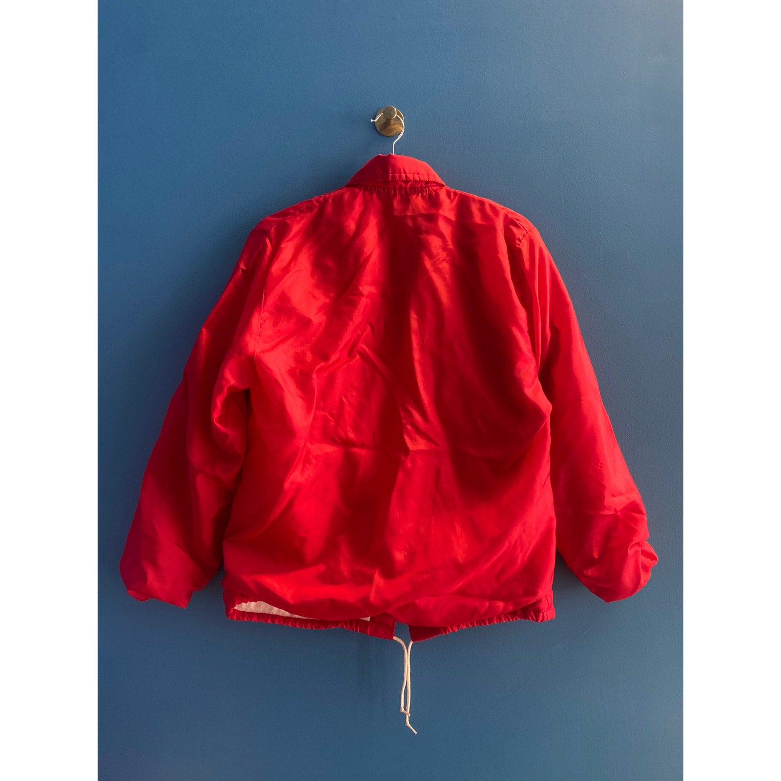Vintage Dagger Collar Red Button Down Jacket Front Pockets Men's Size Medium