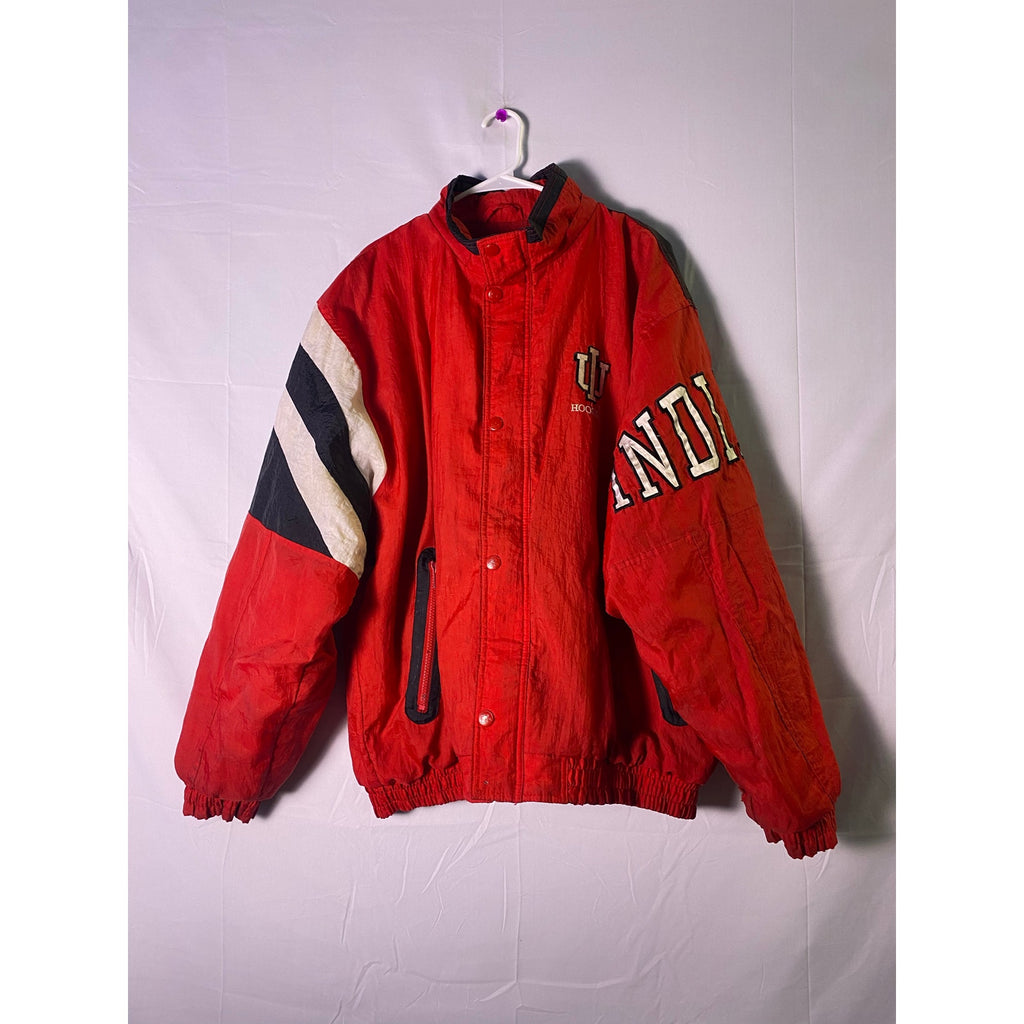 Vintage 90s Starter IU Indiana University Puffer Jacket Button Snap Men's XL