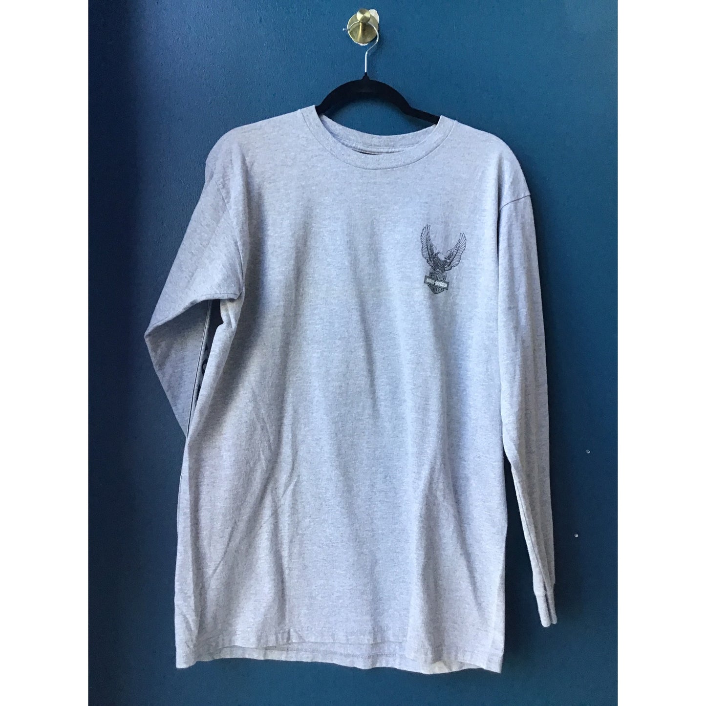 Harley Davidson INDY WEST Plainfield, Indiana Long Sleeve Gray Shirt Large
