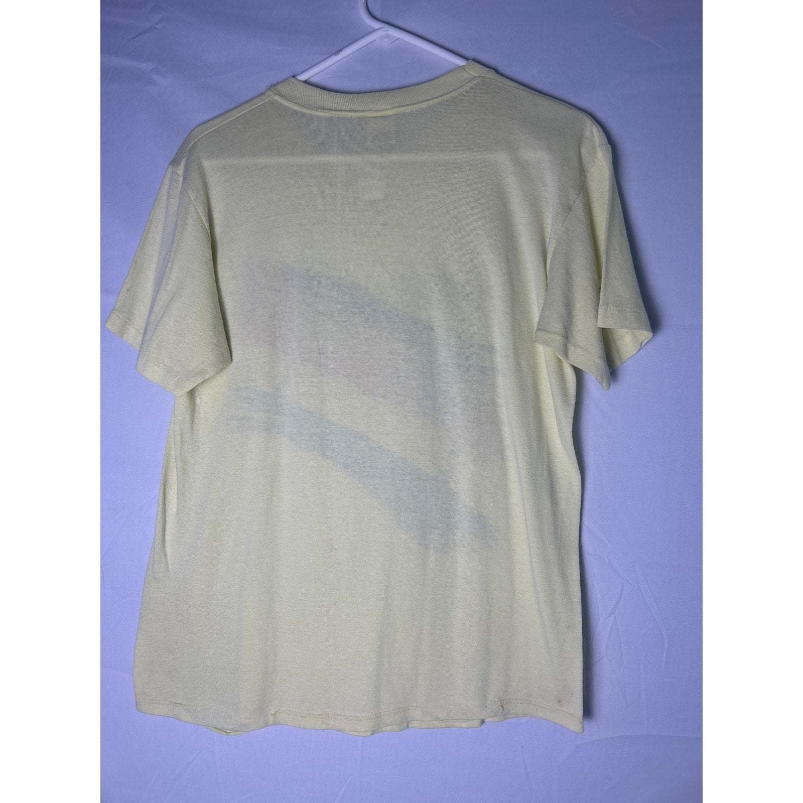 Vintage Daytona Beach, Florida Wave Sunset Palm Tree Yellow Shirt Men's Large