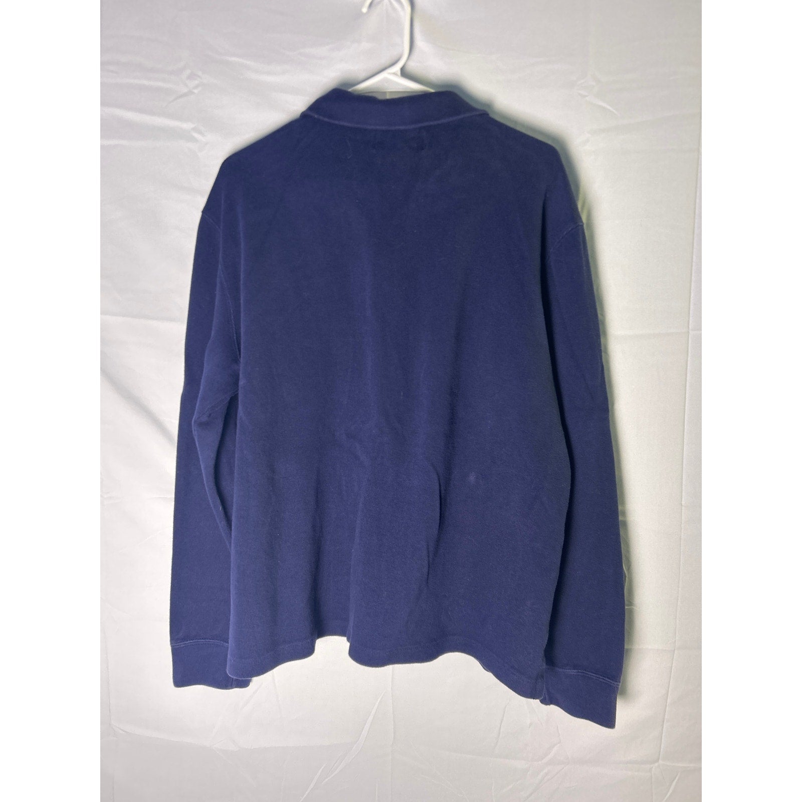 Polo Ralph Lauren Quarter Zip Navy Blue Pullover Polo Sweater Men's Size Large
