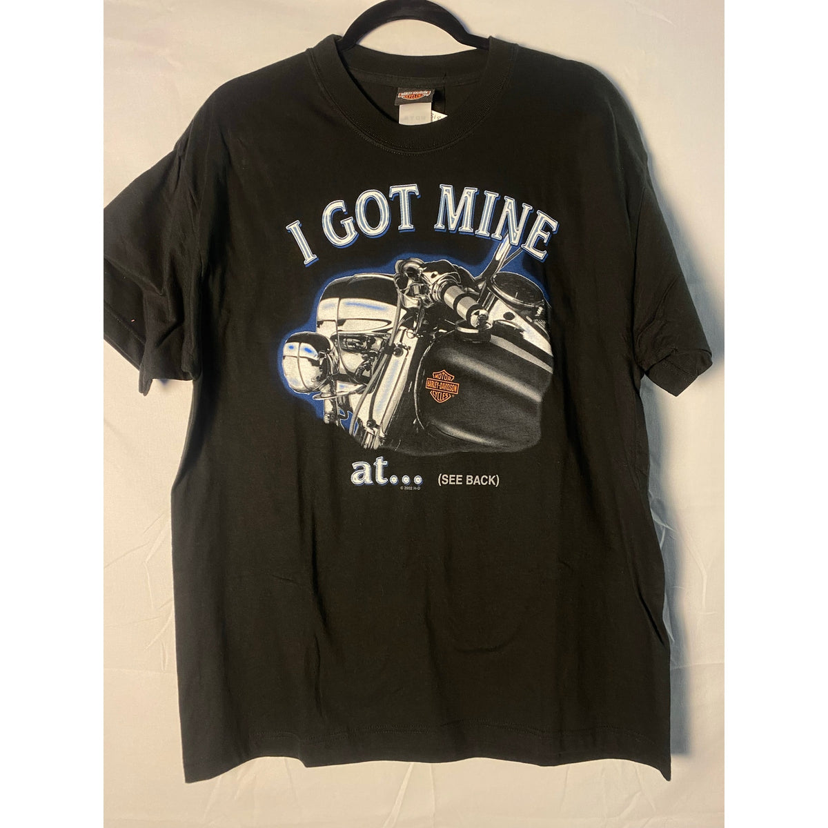 Harley Davidson I got mine at.. INDYWEST Plaindfield, IN Black Graphic Shirt M/L