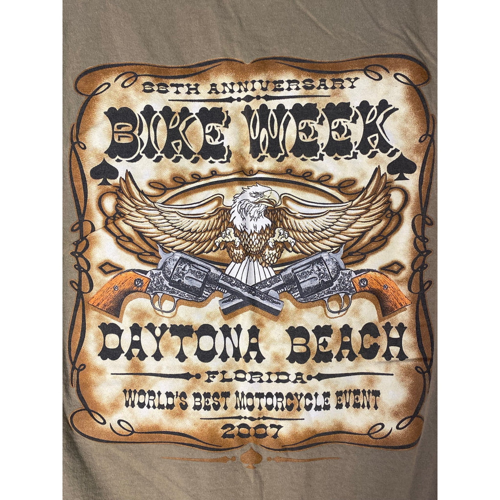 Y2K Delta 66th Anniversary Bike Week Daytona Beach, Florida Brown Shirt Size XL
