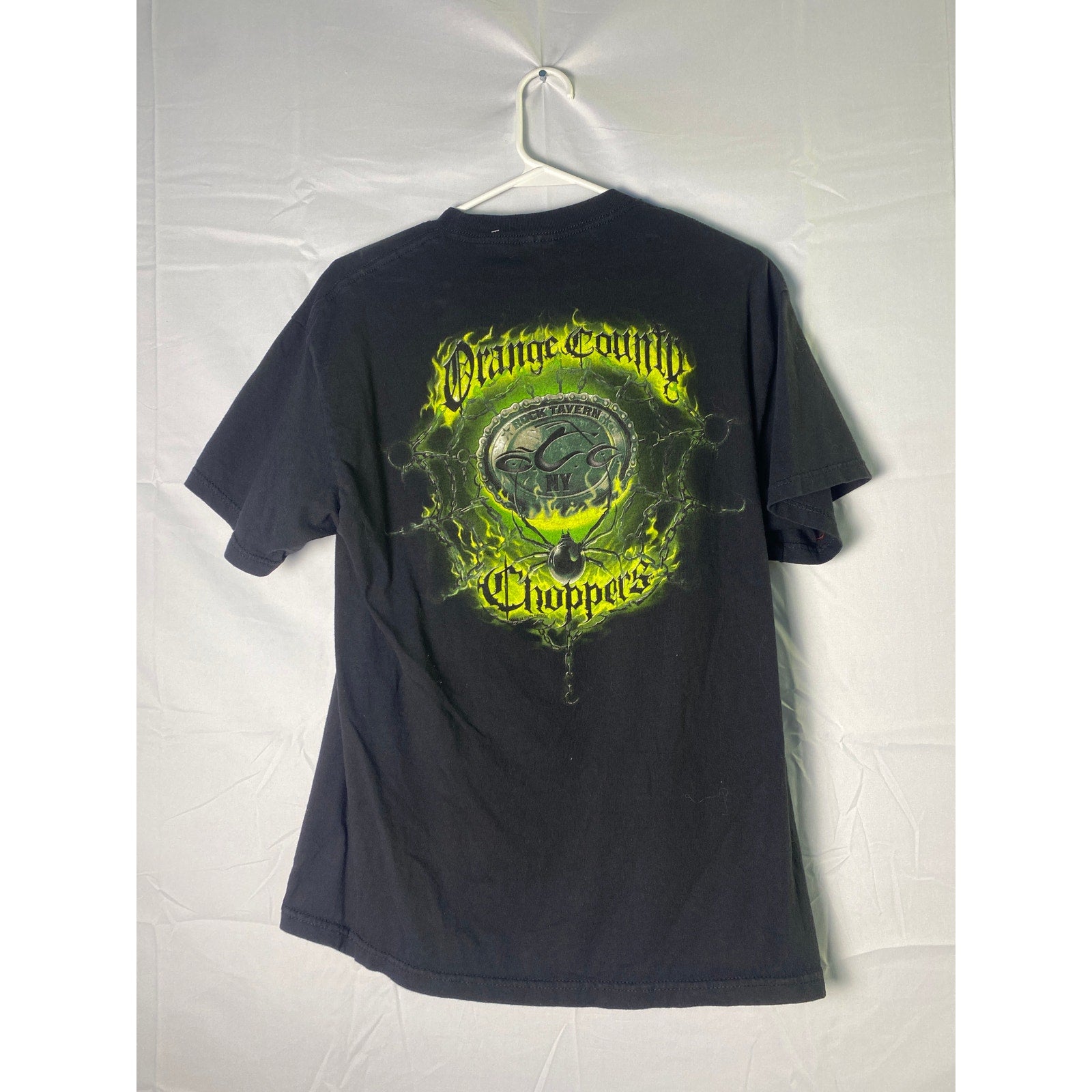 Orange County Choppers Shirt ROCK TAVERN NY Print Black Shirt Men's Size Medium