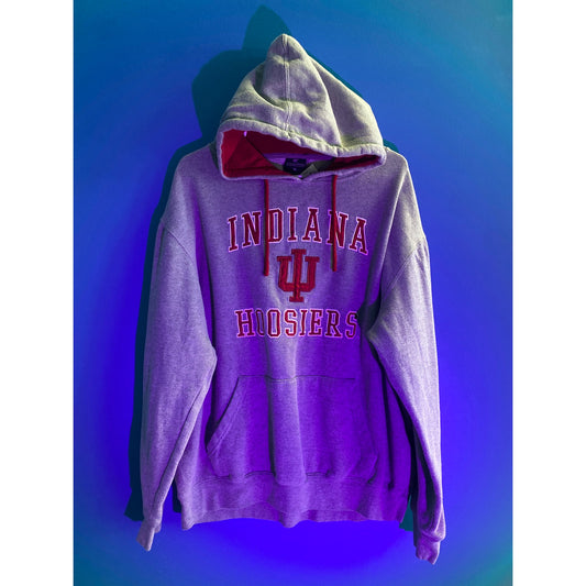 Colosseum IU INDIANA Hoosiers Drawstring Red Gray Pullover Hoodie Men's Size XL