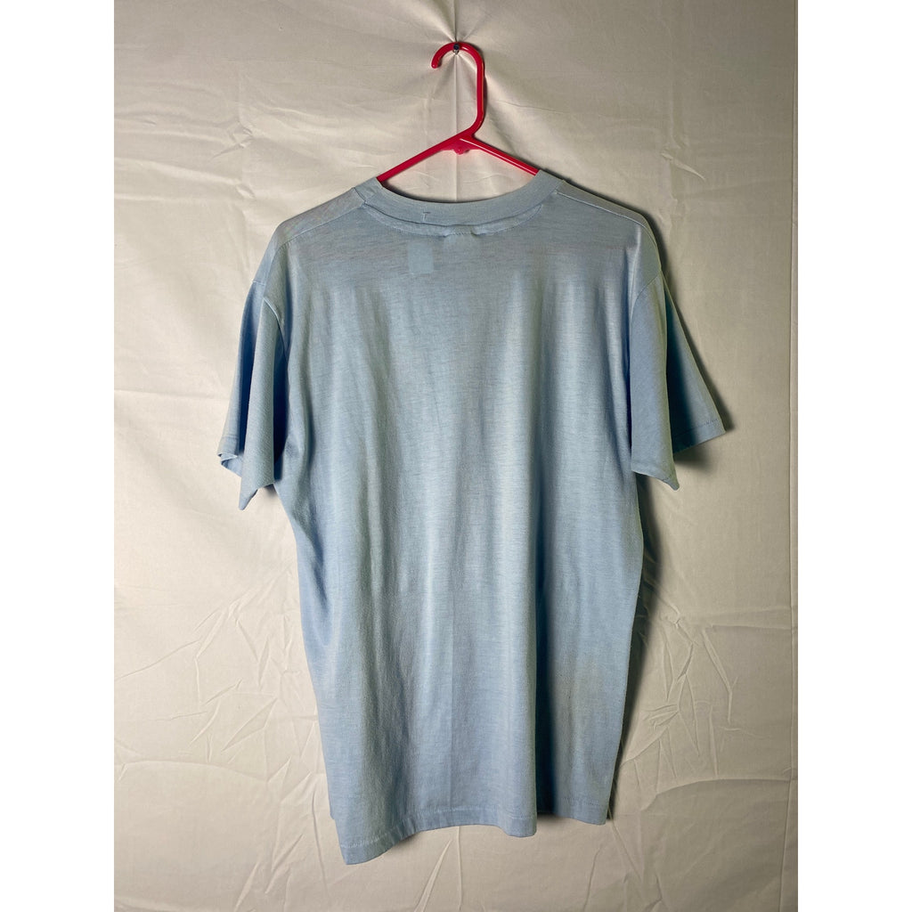 Hanes There I was Flat on My... Airplane Tee Shirt Baby Blue Men's Size XL