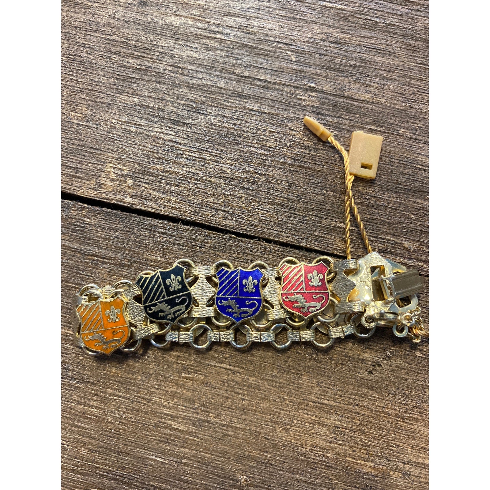 Vintage Enamel Coat of Arms Bracelet