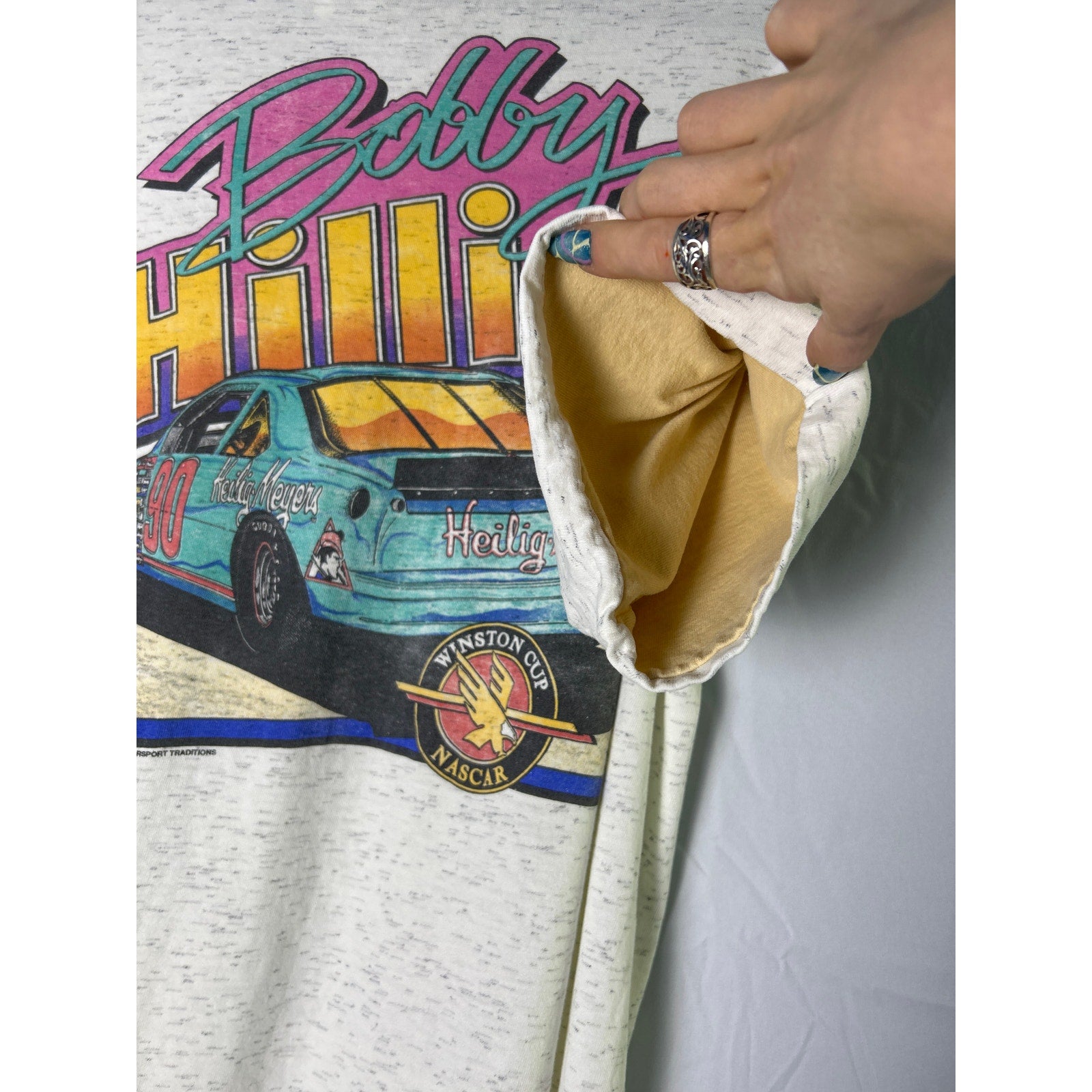 2K CAL CRU Bobby Hillin Winston Cup NASCAR Racing Tee Shirt Men's L/XL