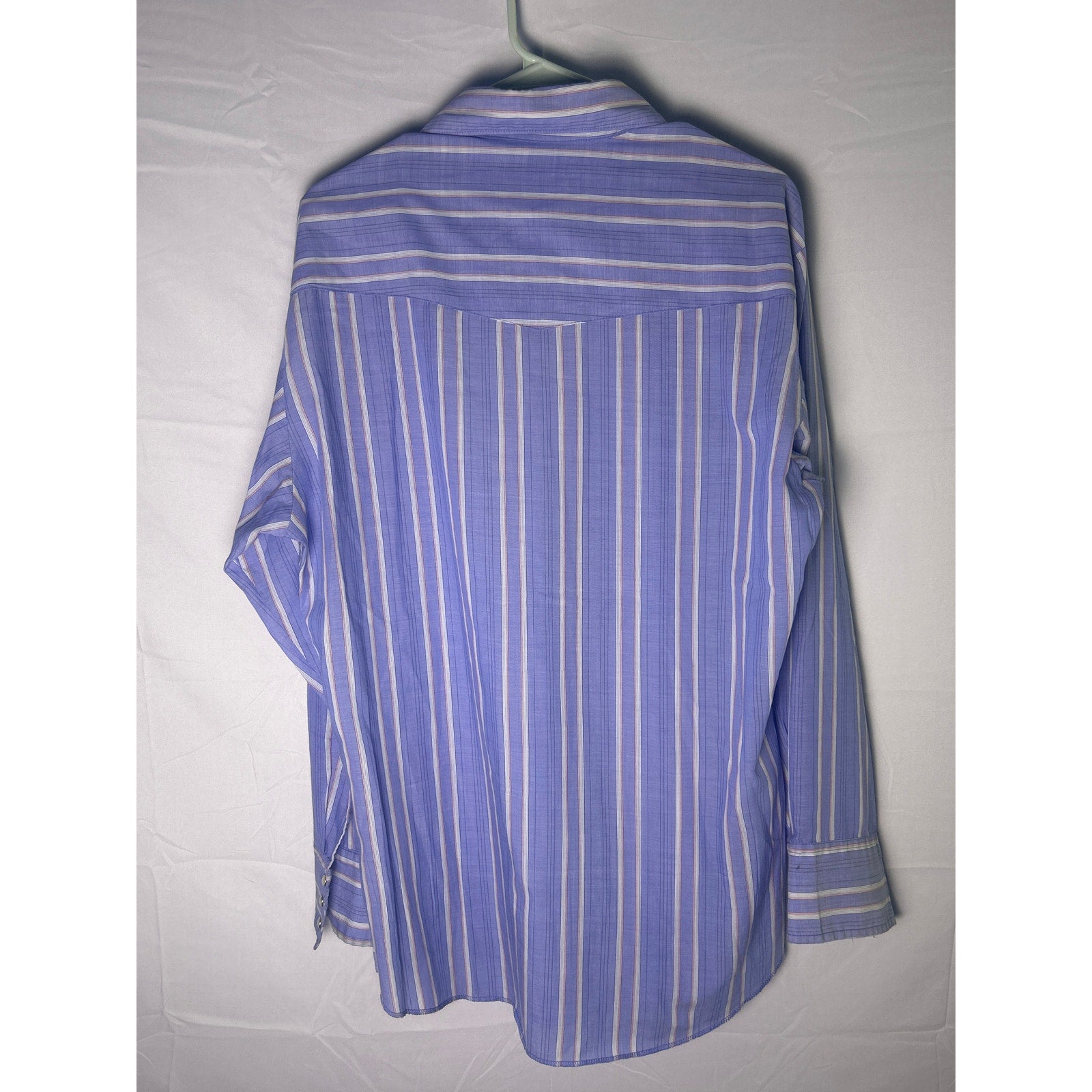 Wrangler Pearl Snap Wester Shirt Button Up Long Sleeve Chest Pockets 16-16.5 Lrg