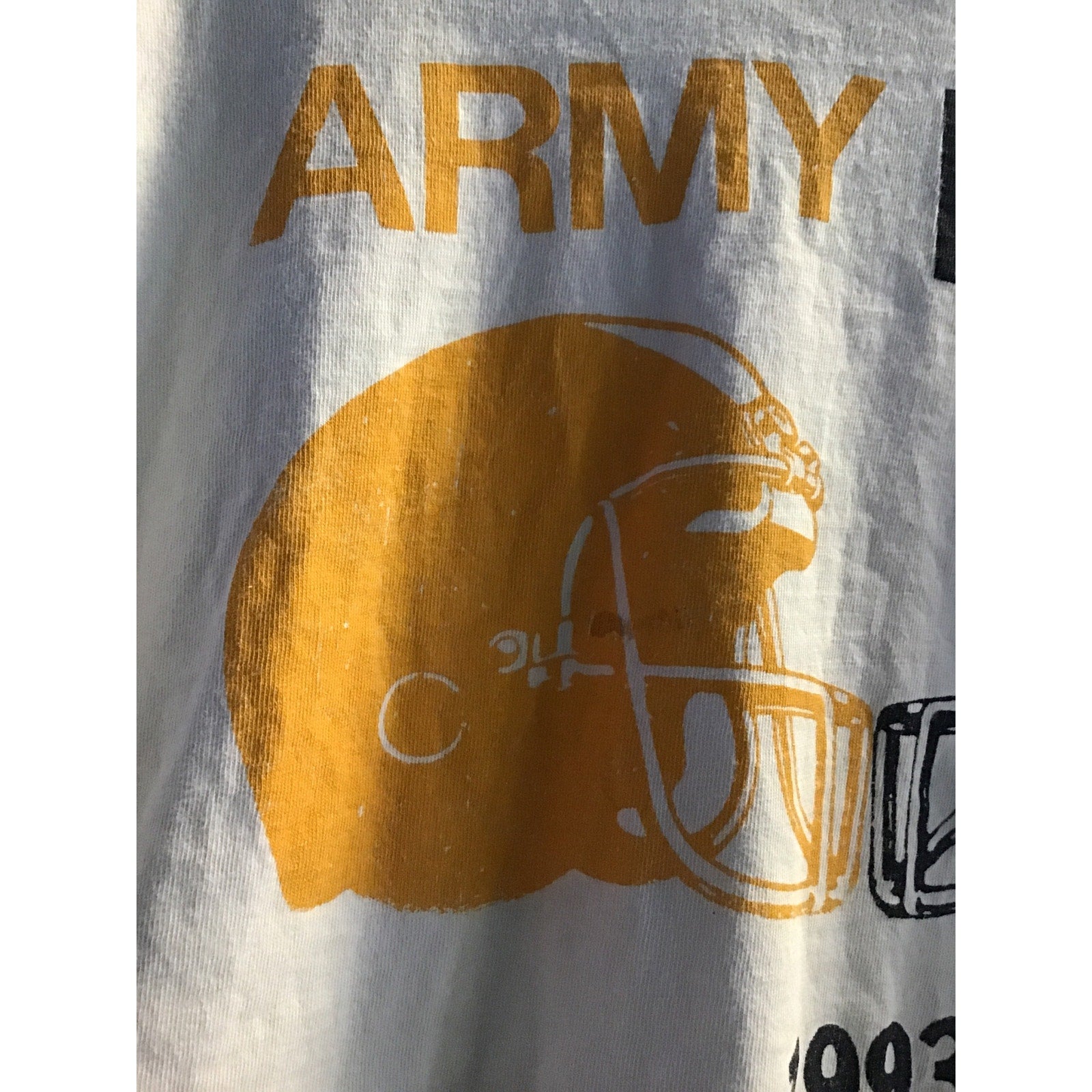 Vintage 90s Oneita Army Navy 1993 Giants Stadium Match Printed White Shirt XL