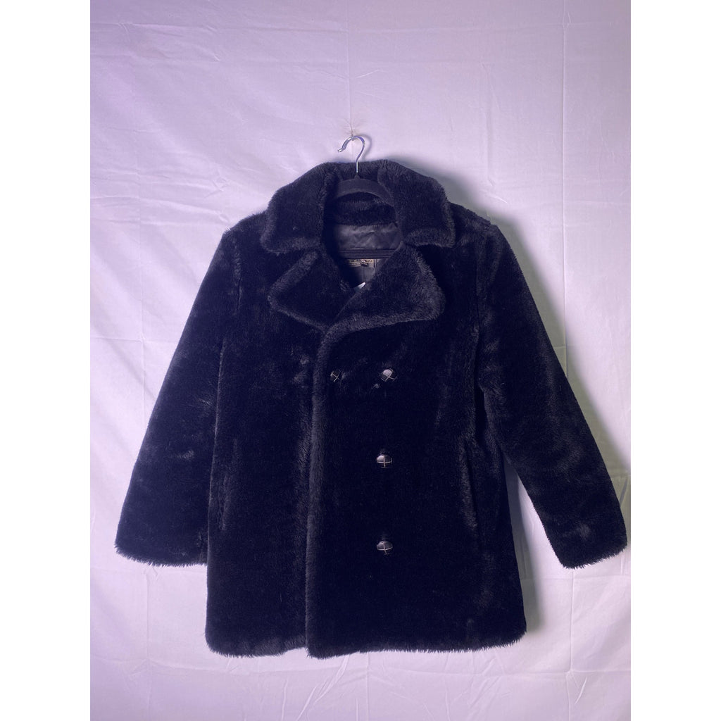 Vintage Black Faux Fur Coat