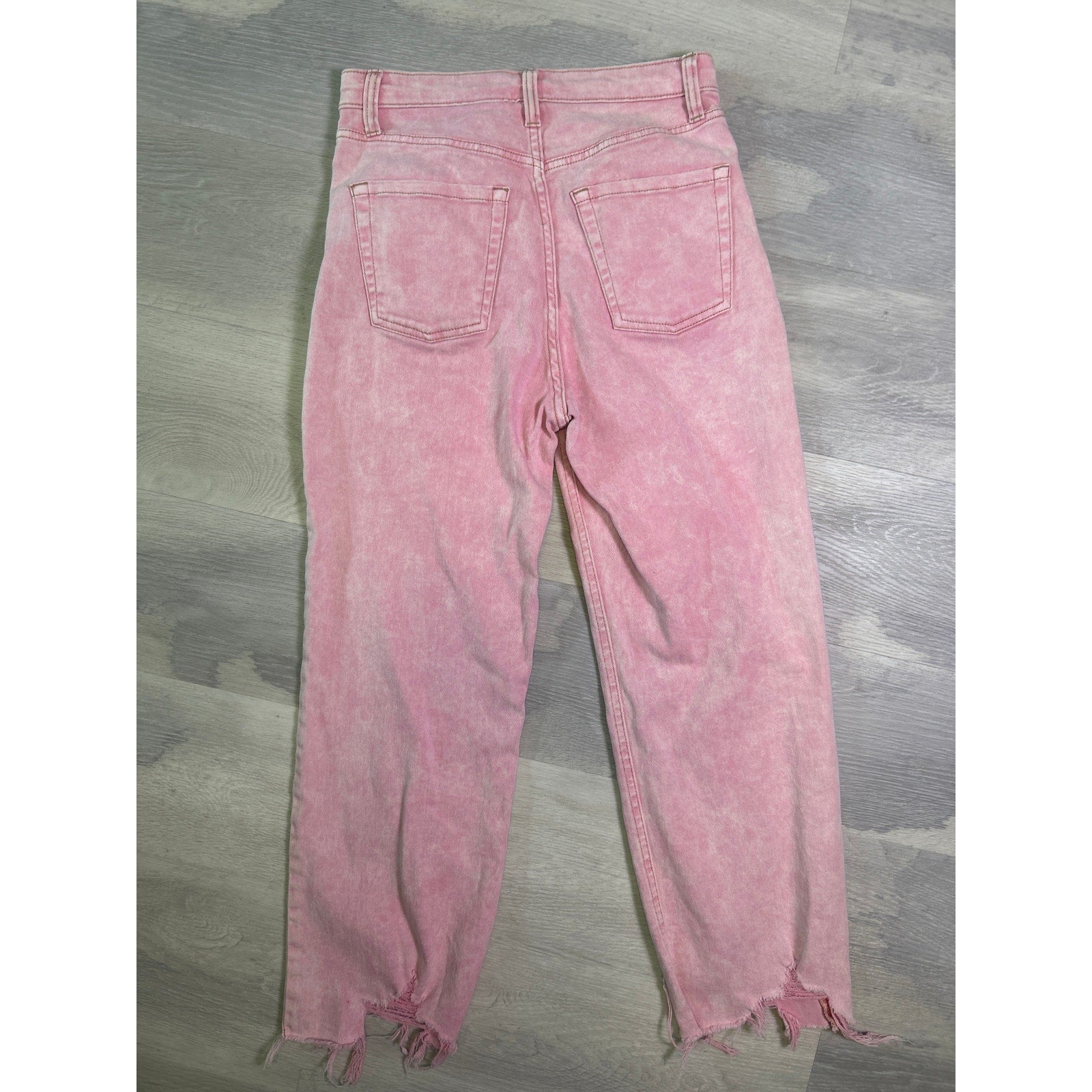 Wild Fable Women's High-Rise Straight Jeans Pink Denim Cut Off Hem Womens Size 4