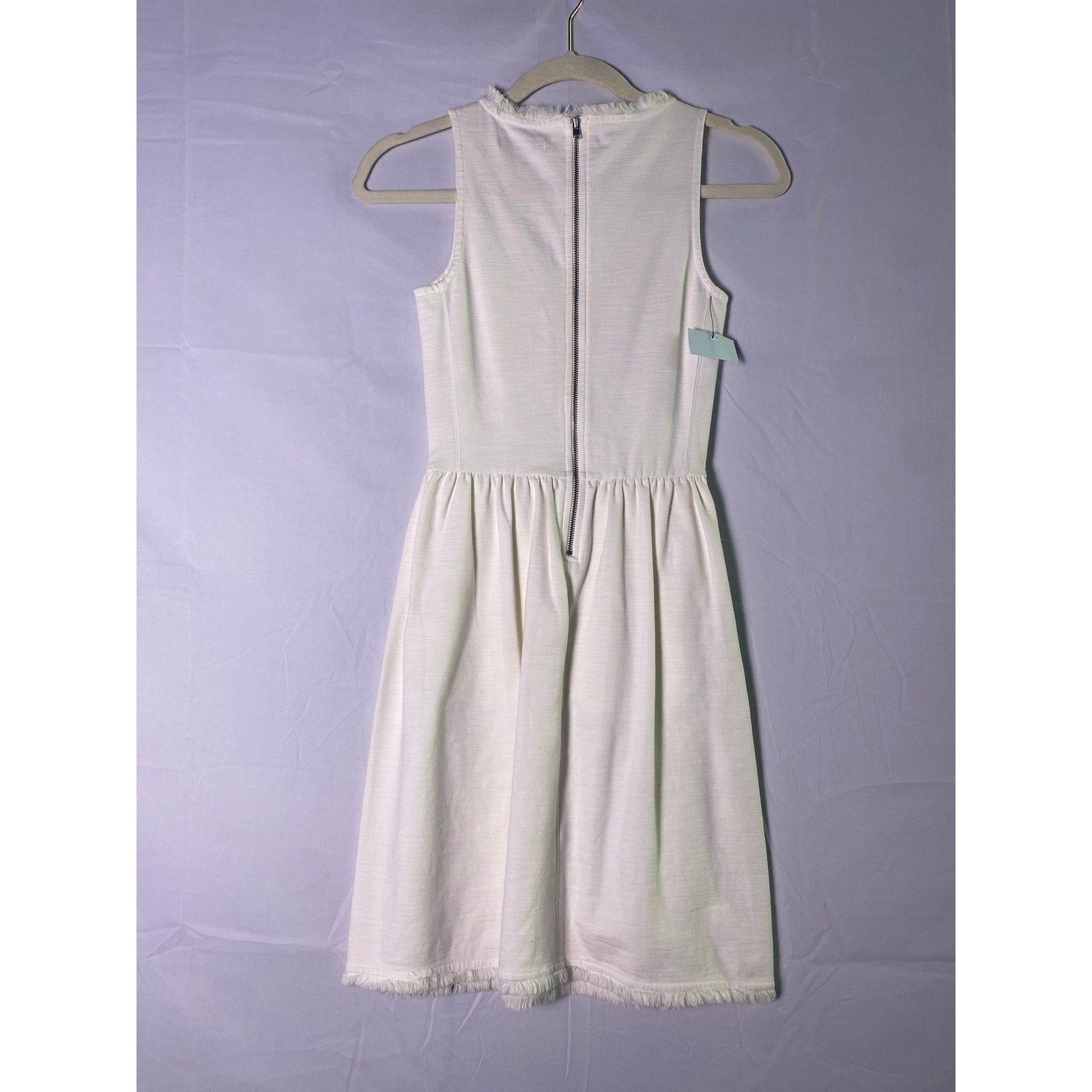 Madewell Fringed Afternoon Sleeveless Dress White Style F2364 Pocket Women's XXS