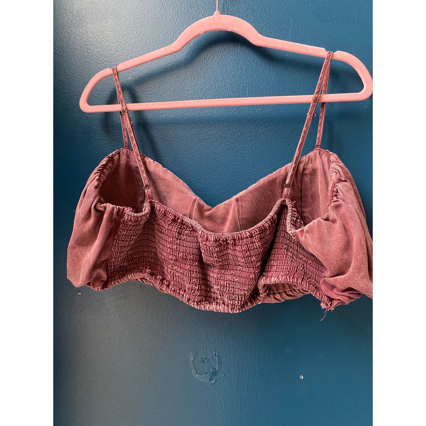 Fashion Nova Burgundy Smocked Crop Top Women's Plus Size 3X