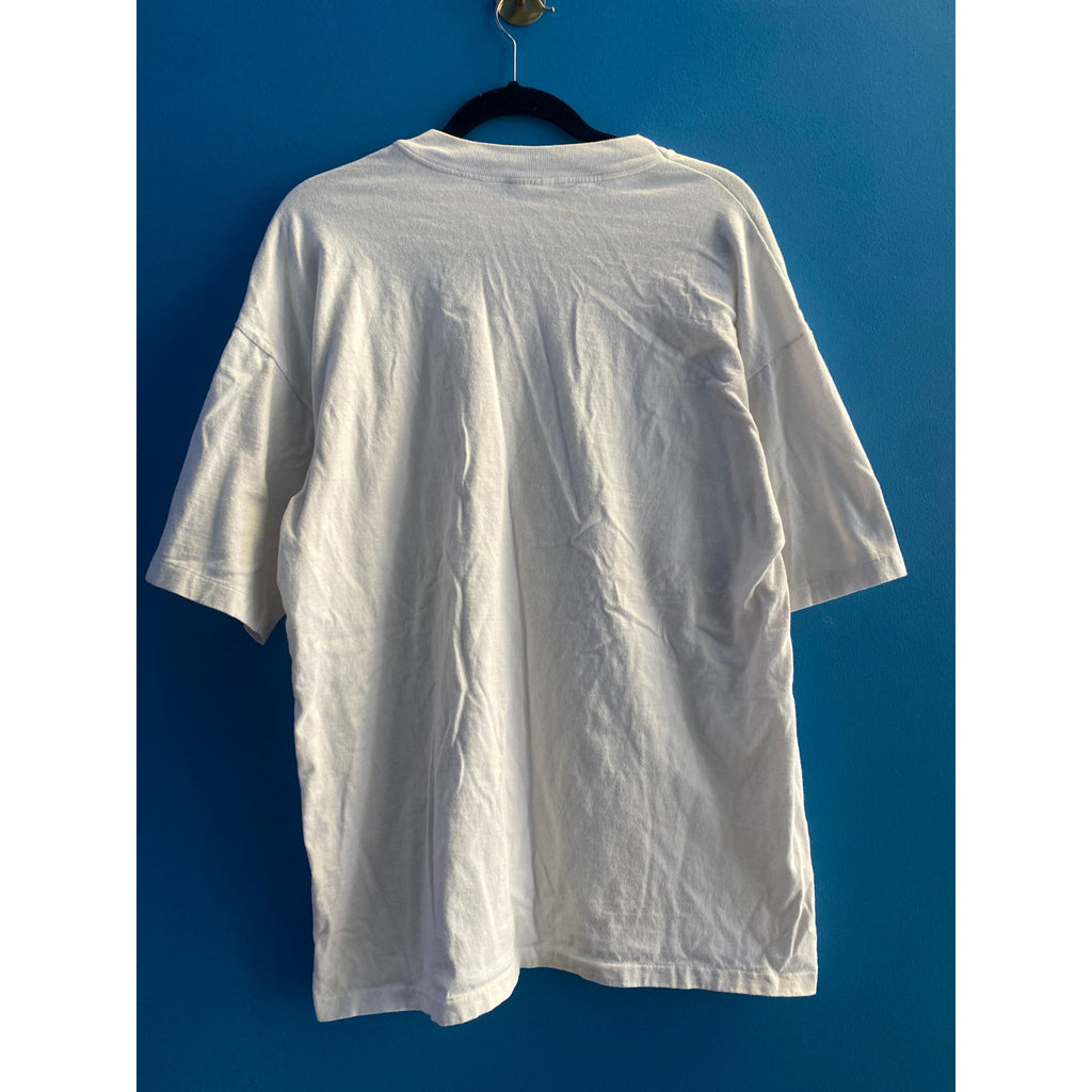 Sun Island Reggae Dancing Jamaica Graphic Print White Crew Neck Shirt Men's XL